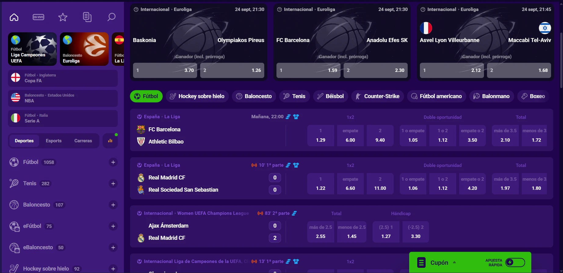 LiraSpin Casino: apuestas deportivas y eSports